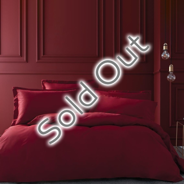 4 Pieces Dora Cotton Satin Double Duvet Cover Set 200 x 220 cm - Red