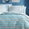 3 Pieces Martin Ranforce Single Duvet Cover Set 160 x 220 cm - Blue