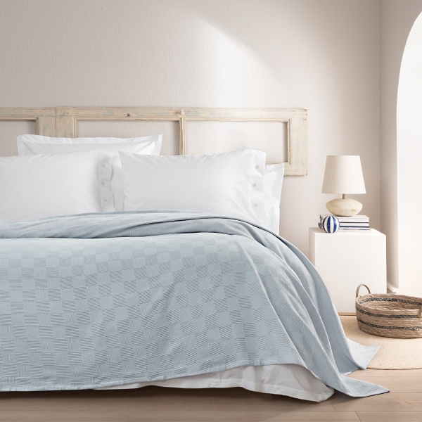 Ovis Single Pique 160 x 220 cm - Blue