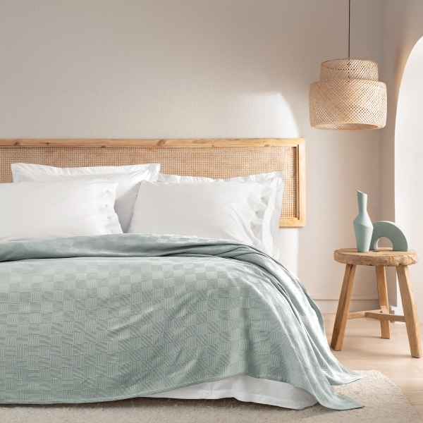 Ovis Single Pique 160 x 220 cm - Sage Green