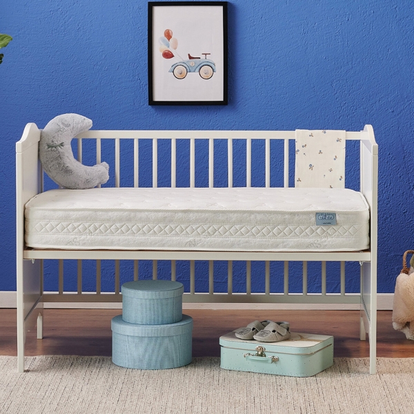 Blue Star 60 x 120 x 15 cm Baby Spring Mattress - White