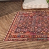244 x 350 cm Retro Antique Ruby Weave Decorative Rug - Claret Red / Green