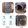 200 x 300 cm Retro Majestic Medallion Decorative Rug - Petrol Blue / Red