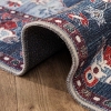 200 x 300 cm Retro Majestic Medallion Decorative Rug - Petrol Blue / Red