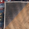200 x 300 cm Retro Majestic Medallion Decorative Rug - Petrol Blue / Red
