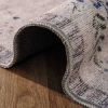 244 x 350 cm Retro Leafy Frame Decorative Rug - Grey / Blue / White