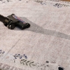 244 x 350 cm Retro Leafy Frame Decorative Rug - Grey / Blue / White