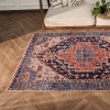 244 x 350 cm Retro Traditional Symmetric Pattern Decorative Rug - Orange / Blue / Beige
