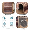 244 x 350 cm Retro Multi-Stripe Design Decorative Rug - Brown / Beige / Light Brown