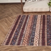 244 x 350 cm Retro Multi-Stripe Design Decorative Rug - Brown / Beige / Light Brown