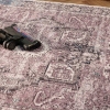 80 x 300 cm Retro Antique Style Decorative Rug - Pink / Blue / White