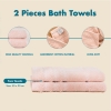 2 Pieces Blush Luxe 70 x 140 cm 600 GSM Luxury Turkish Cotton Bath Towel Set - Light Pink