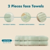 2 Pieces Elegance 50 x 90 cm 600 GSM Luxury Turkish Cotton Face Towel Set - Mint