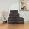 6 Pieces Slate Serenity 600 GSM Luxury Turkish Cotton Towel Set - Anthracite