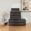8 Pieces Slate Serenity 600 GSM Luxury Turkish Cotton 600 GSM Towel Set - Anthracite