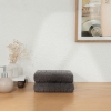 2 Pieces Slate Serenity 50 x 90 cm 600 GSM Luxury Turkish Cotton Face Towel Set - Anthracite