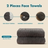 2 Pieces Slate Serenity 50 x 90 cm 600 GSM Luxury Turkish Cotton Face Towel Set - Anthracite
