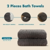 2 Pieces Slate Serenity 70 x 140 cm 600 GSM Luxury Turkish Cotton 600 GSM Bath Towel Set - Anthracite