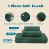 3 Pieces Verdant Comfort 600 GSM Luxury Turkish Cotton Towel Set - Dark Green