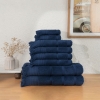 8 Pieces Ocean Serenity 600 GSM Luxury Turkish Cotton 600 GSM Towel Set - Navy Blue