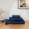 3 Pieces Ocean Serenity 600 GSM Luxury Turkish Cotton Towel Set - Navy Blue