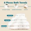6 Pieces Pure Comfort 600 GSM Luxury Turkish Cotton Towel Set - White