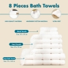 8 Pieces Pure Comfort 600 GSM Luxury Turkish Cotton Towel Set - White