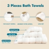 3 Pieces Pure Comfort 600 GSM Luxury Turkish Cotton Towel Set - White