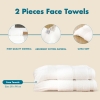 2 Pieces Pure Comfort 50 x 90 cm 600 GSM Luxury Turkish Cotton Face Towel Set - White