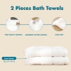 2 Pieces Pure Comfort 70 x 140 cm 600 GSM Luxury Turkish Cotton Bath Towel Set - White