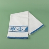 2 Pieces Marine and Hearts Cotton 30 x 50 cm Kitchen Towels Set - White / Blue / Pink