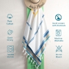 90 x 170 cm Sunset Waves Large Size Cotton Beach Towel - White / Blue / Orange