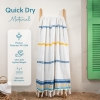 90 x 170 cm Sunset Waves Large Size Cotton Beach Towel - White / Blue / Orange