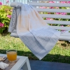 90 x 170 cm Blue Tides Large Size Cotton Beach Towel - Grey / Yellow