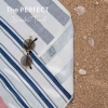 90 x 170 cm Nautical Stripes Large Size Cotton Beach Towel - Navy Blue / White  
