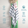 90 x 170 cm Nautical Stripes Large Size Cotton Beach Towel - Navy Blue / White  