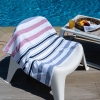 90 x 170 cm Nautical Stripes Large Size Cotton Beach Towel - Navy Blue / White  