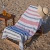 90 x 170 cm Nautical Stripes Large Size Cotton Beach Towel - Navy Blue / White  