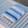 90 x 170 cm Nautical Stripes Large Size Cotton Beach Towel - Navy Blue / White  