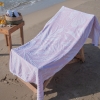 90 x 170 cm Island Escape Large Size Cotton Beach Towel - Powder Pink / White
