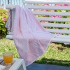 90 x 170 cm Island Escape Large Size Cotton Beach Towel - Powder Pink / White