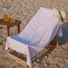90 x 170 cm Island Escape Large Size Cotton Beach Towel - Powder Pink / White