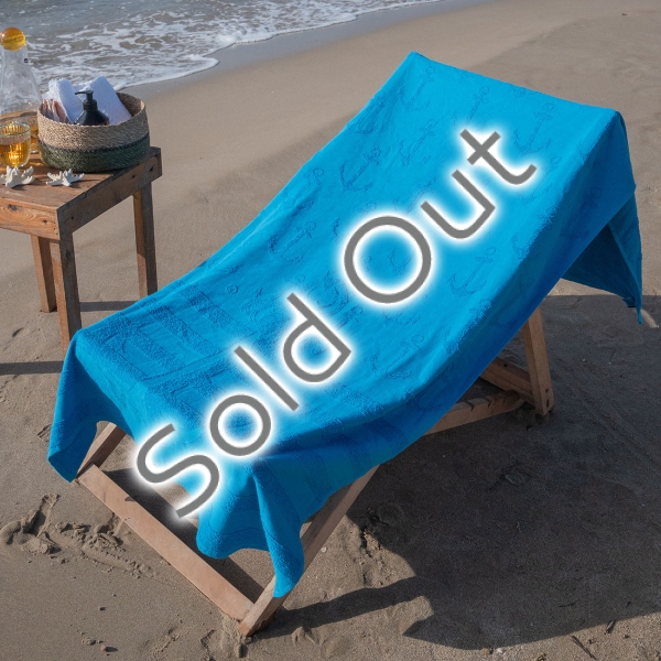 90 x 170 cm Seabreeze Luxe Large Size Cotton Beach Towel - Dark Blue