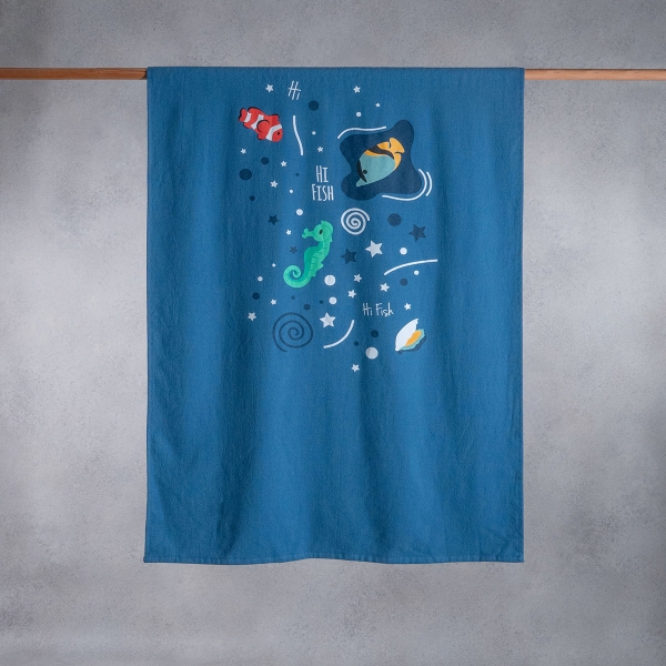 70 x 140 cm Ocean Explorer Large Size Cotton Beach Towel - Dark Blue