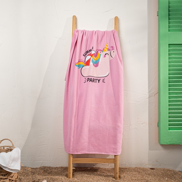 70 x 140 cm Mermaid Dreams Large Size Cotton Beach Towel - Pink