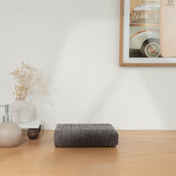 50 x 90 cm Slate Serenity 600 GSM Luxury Turkish Cotton Face Towel - Anthracite