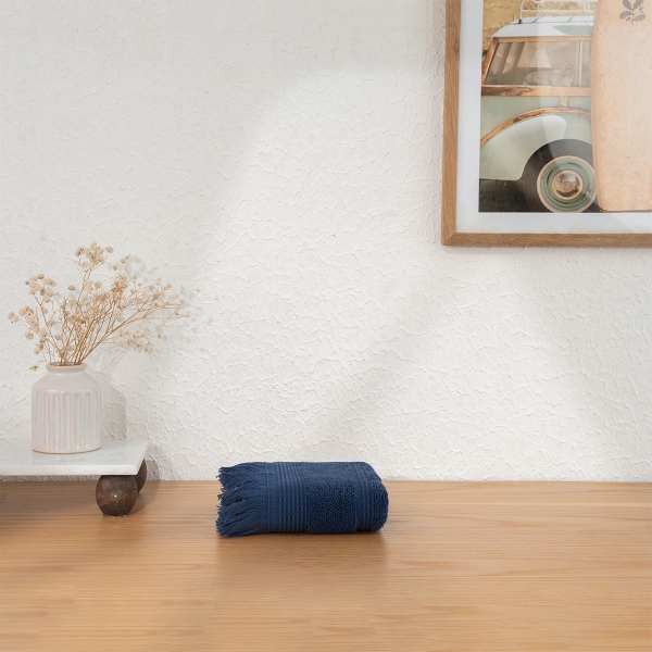 30 x 50 cm Ocean Serenity Premium Turkish Cotton 600 GSM Hand Towel - Navy Blue