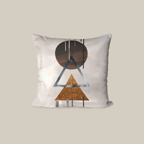 43 x 43 cm Graphic Element Printed Decorative Cover Cushion - Ecru / Brown