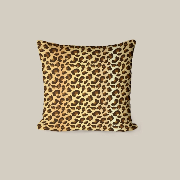 43 x 43 cm Wild Elegance Printed Decorative Cover Cushion - Beige / Brown