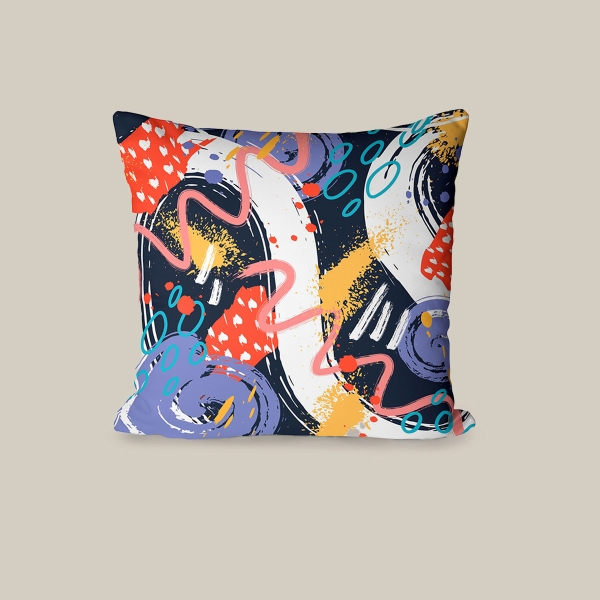 43 x 43 cm Abstract Color Burst Printed Decorative Cover Cushion - Multicolor